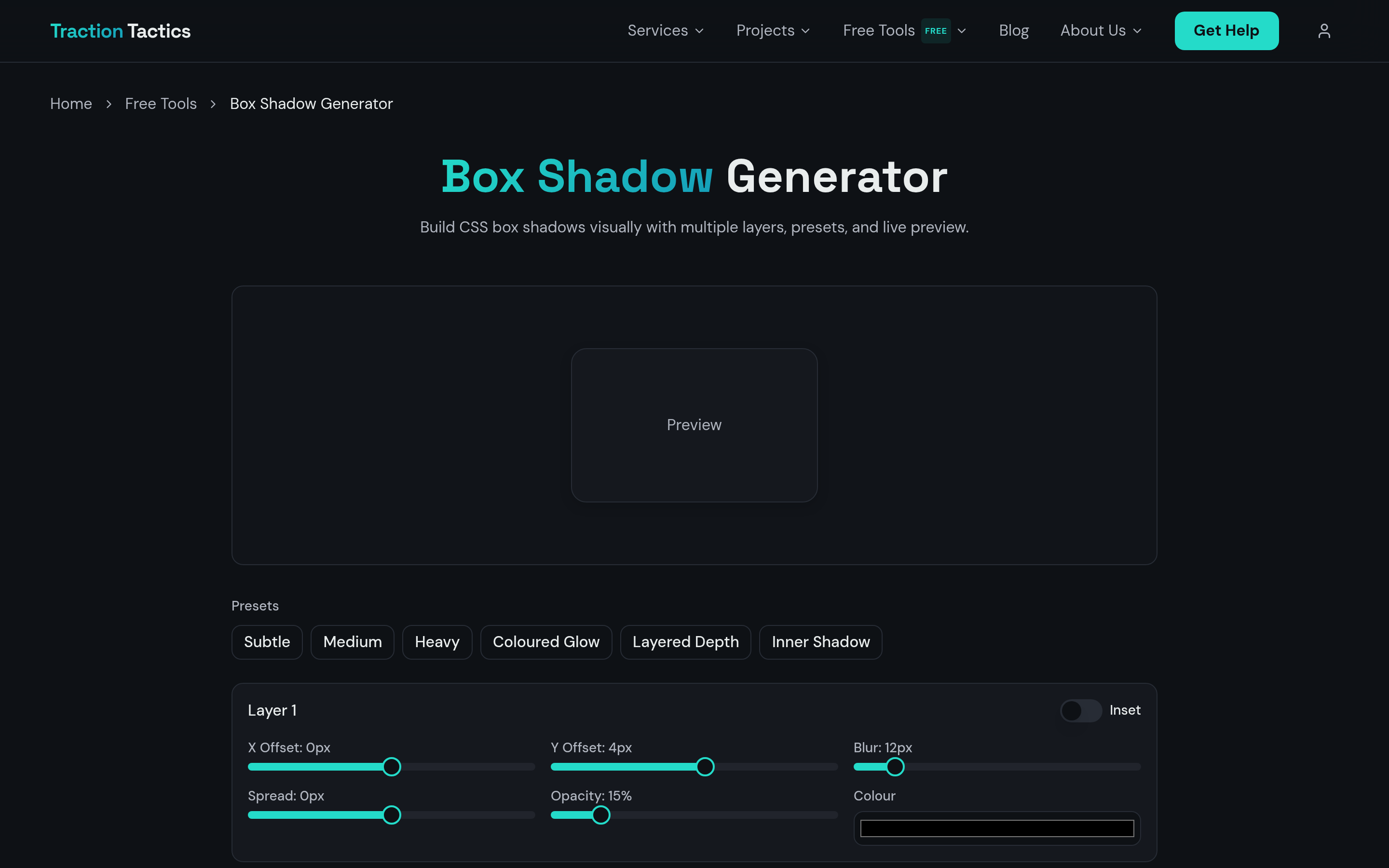 Box Shadow Generator