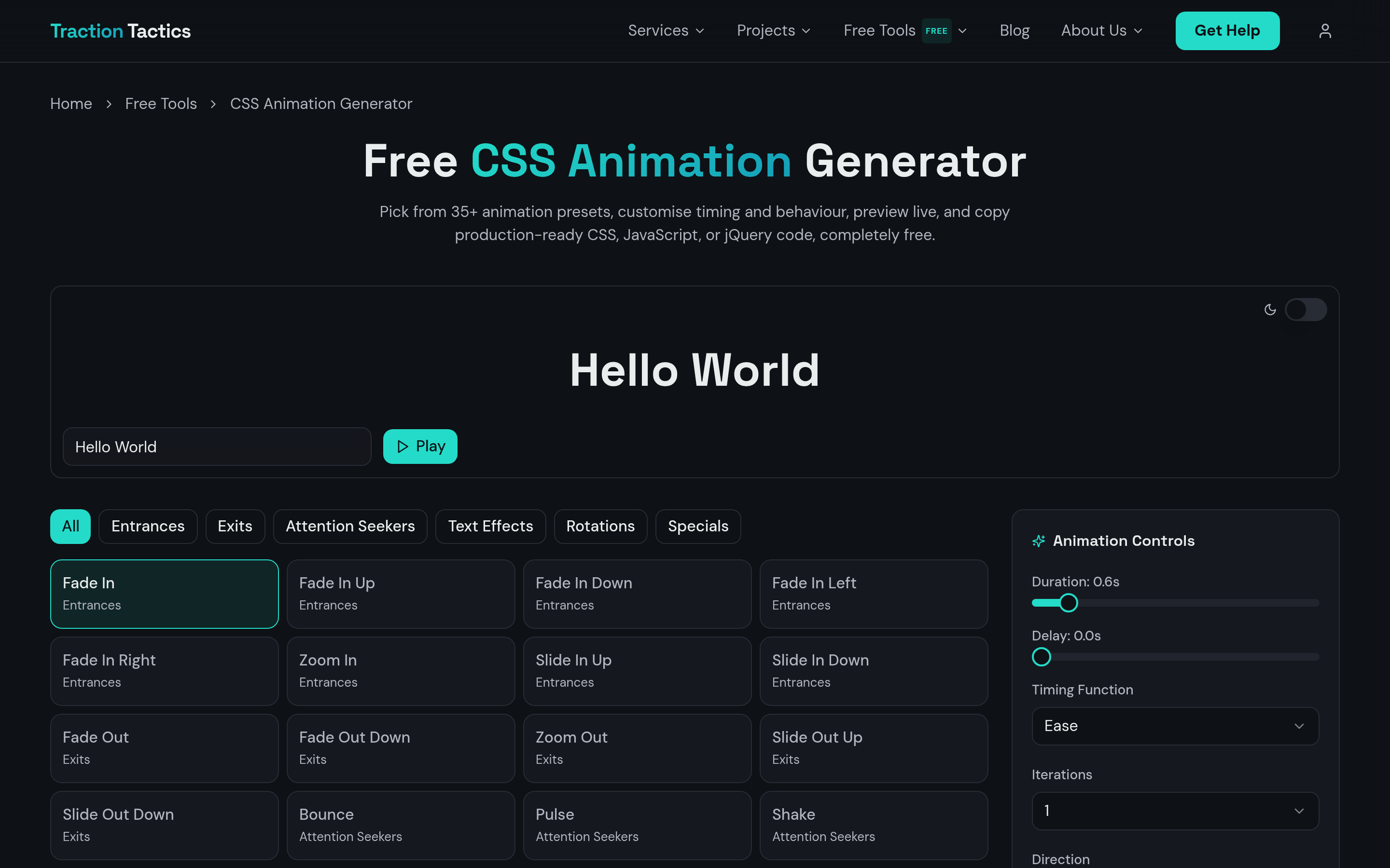 CSS Animation Generator