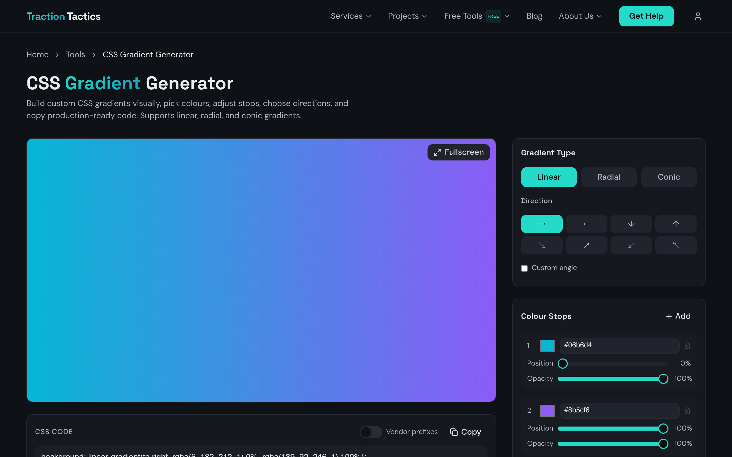 CSS Gradient Generator
