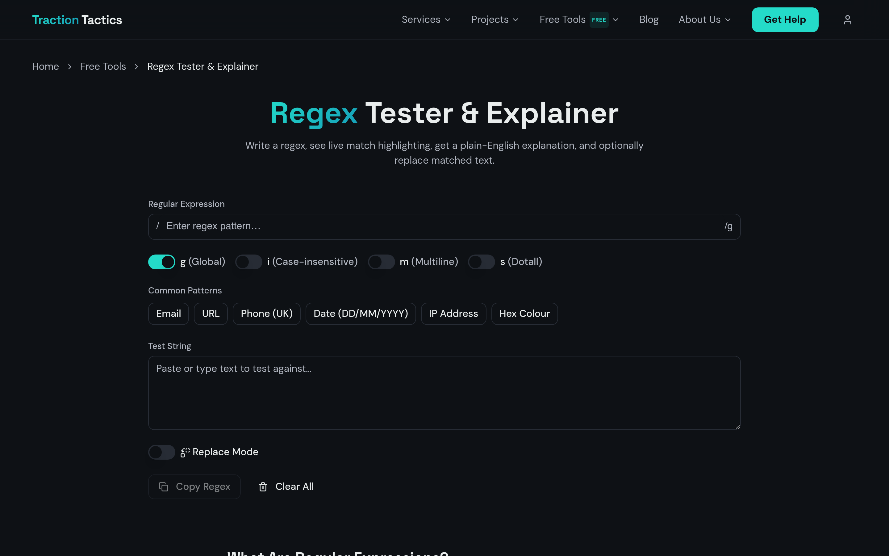 Regex Tester & Explainer